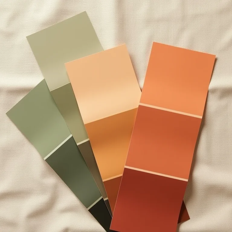 Amostras de tinta em tons inspirados na natureza