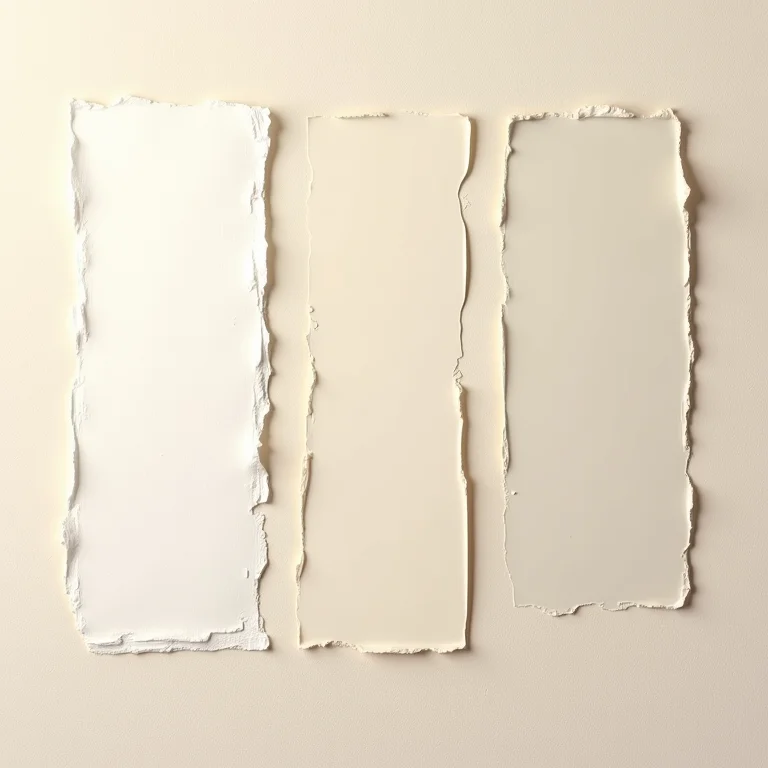 Amostras de tintas neutras em parede texturizada