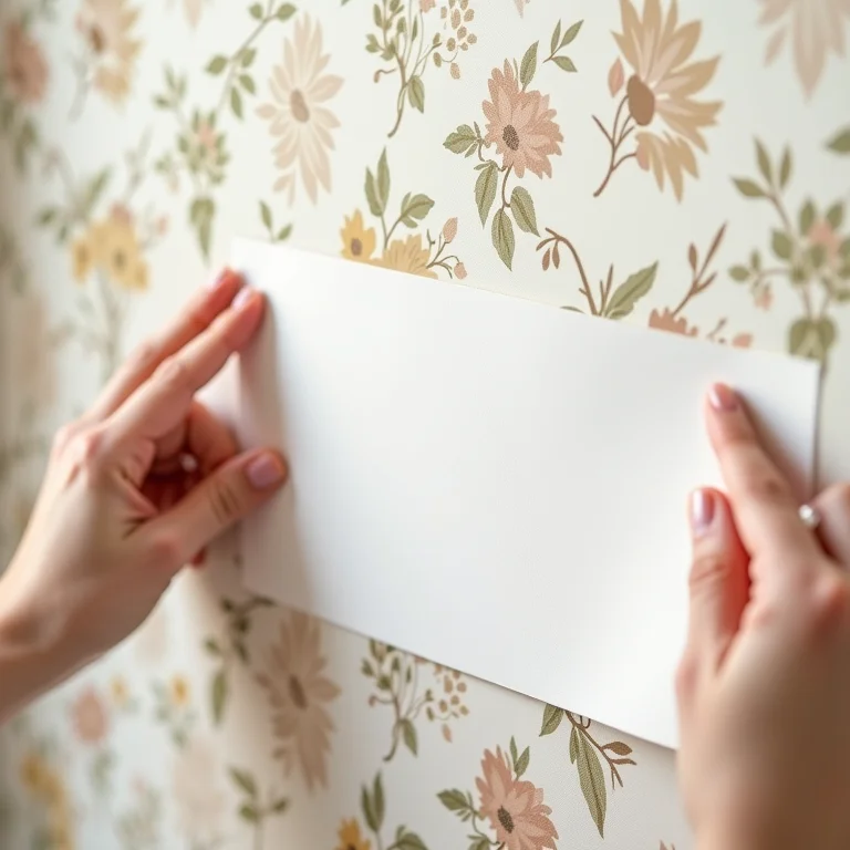 Aplicação de papel de parede floral (passo a passo).