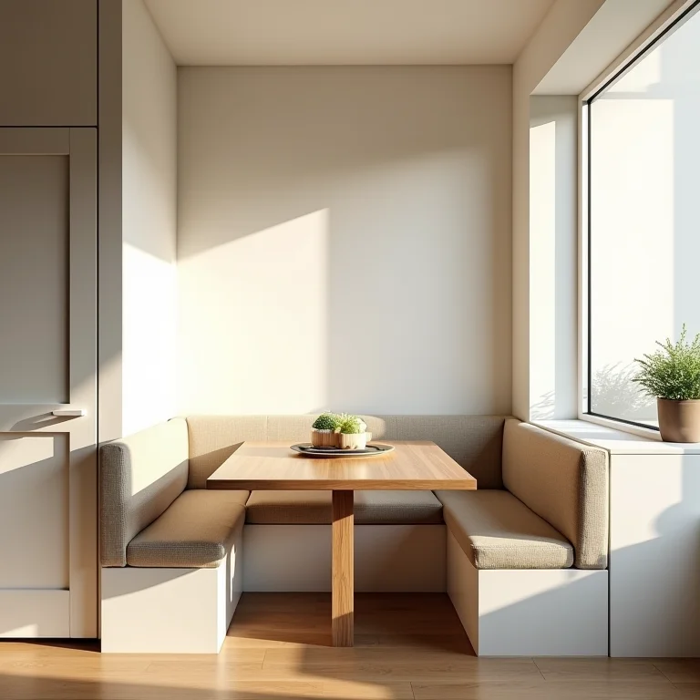 Aproveitando cantos de cozinhas pequenas com mesas.