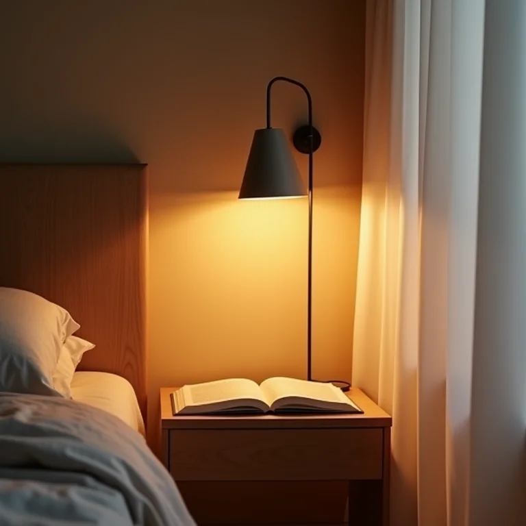 Arandela interna como luz de leitura no quarto