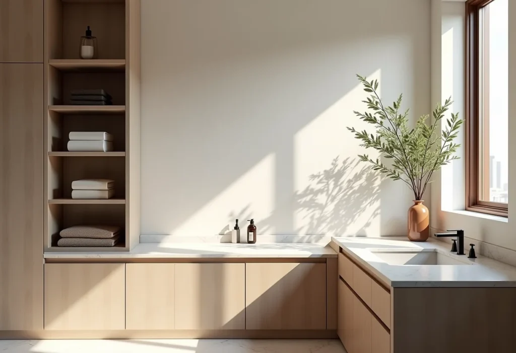 Armário de banheiro: o erro que você não pode cometer na escolha Armário de banheiro moderno com design minimalista