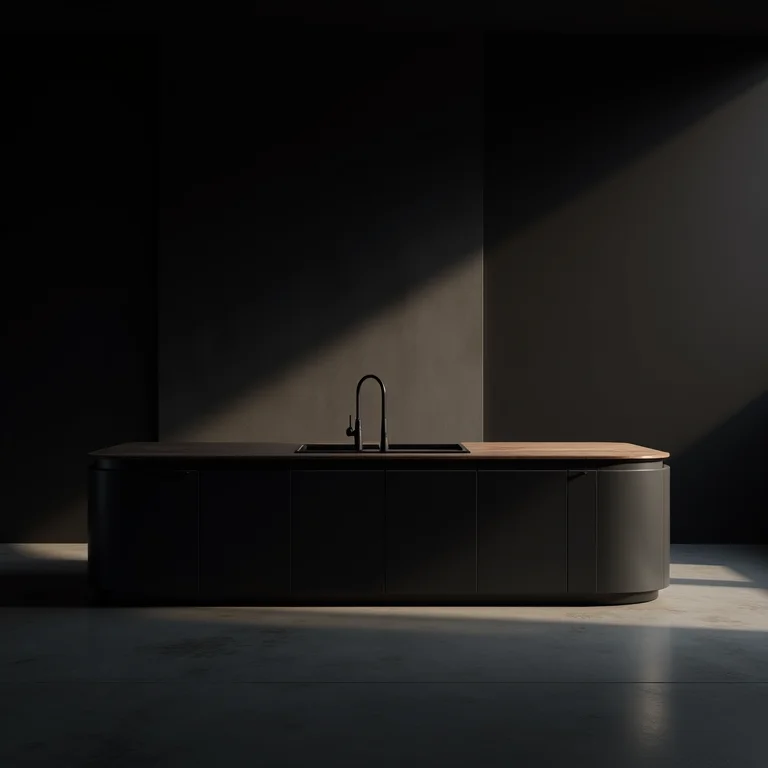 Balcão de cozinha com iluminação inadequada