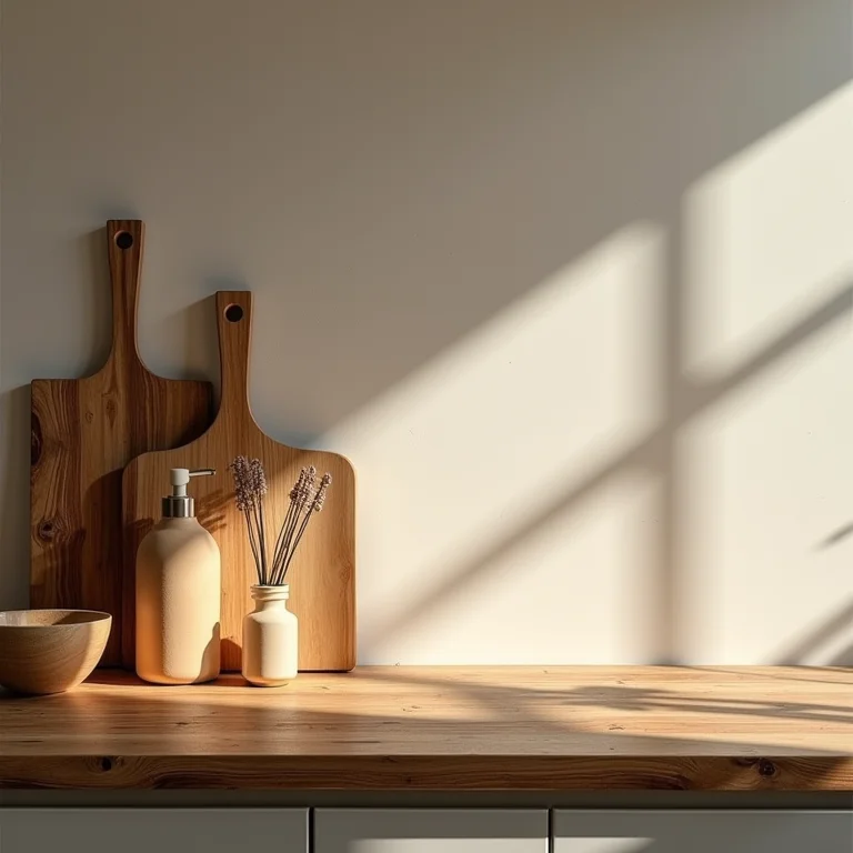 Bancada de madeira de demolição com acessórios sustentáveis