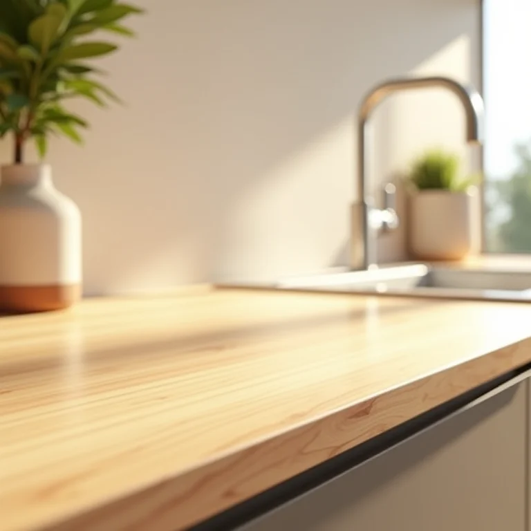 Bancada de madeira de reflorestamento com acabamento liso