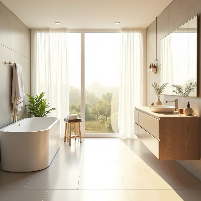 Banheiro com iluminação natural abundante