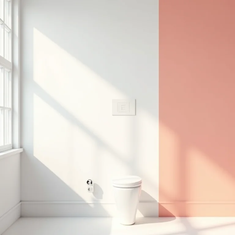 Banheiro com pintura setorizada como solução econômica