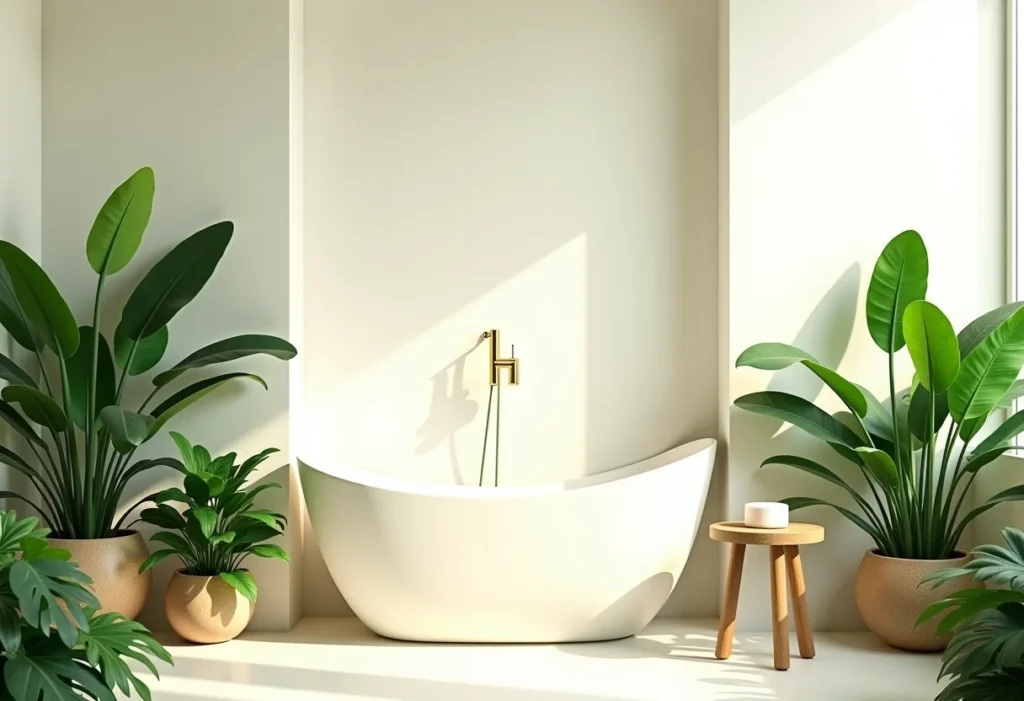 Banheiro de revista: As melhores plantas para um oásis particular Banheiro de revista com plantas exuberantes