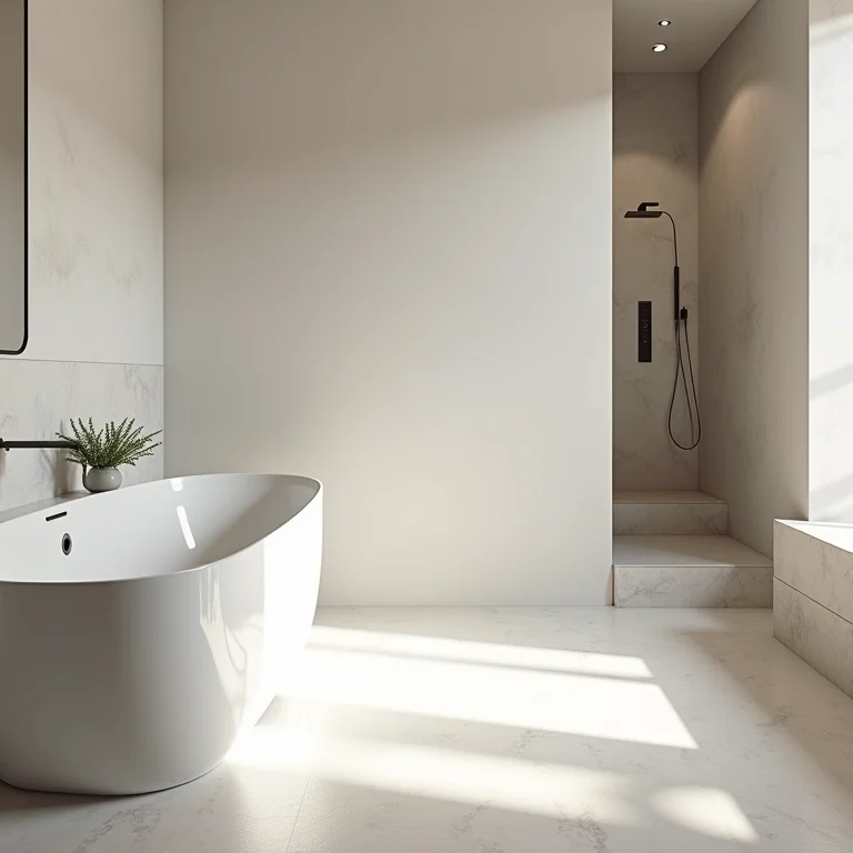 Banheiro harmonizado com porcelanato