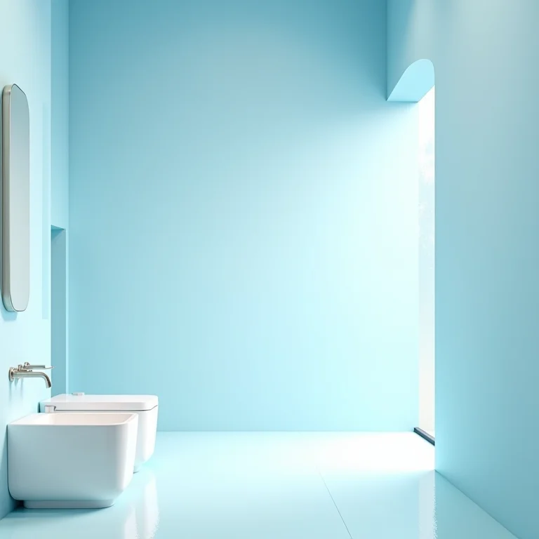 Banheiro pequeno com cores claras e iluminação inteligente