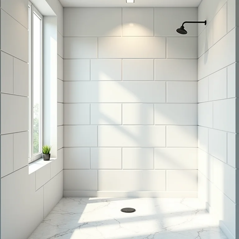 Box de banheiro transformado com adesivos de azulejo