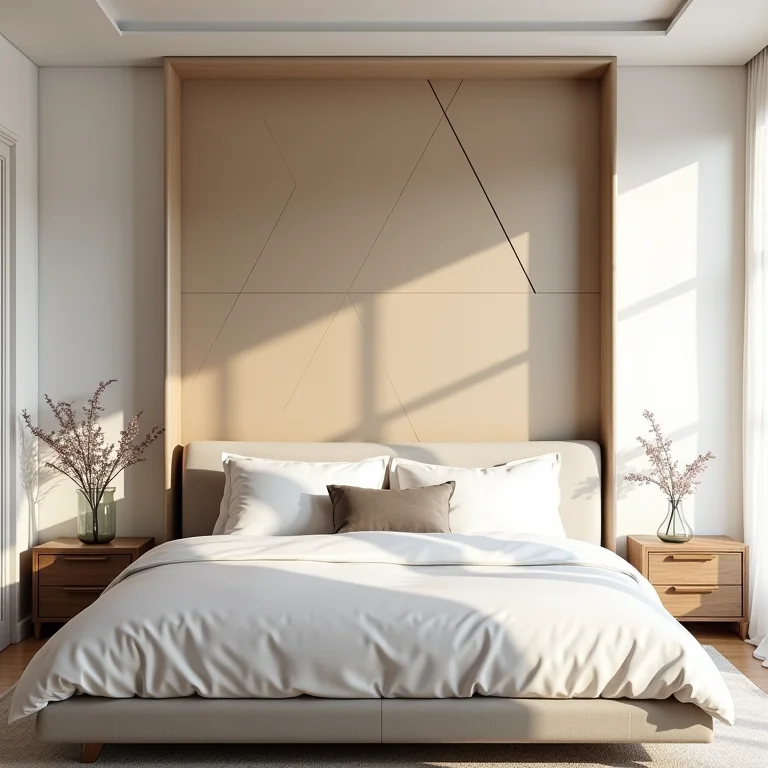 Cabeceira de cama original feita com papel de parede