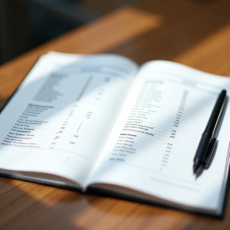 Caderno com planejamento de orçamento para reforma