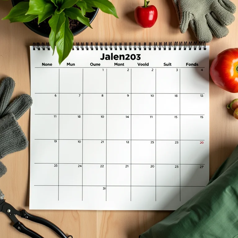 Calendário de manutenção para jardim de inverno.