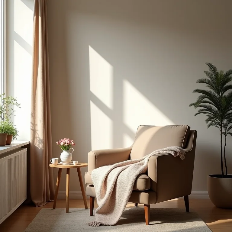 Canto aconchegante da sala de estar