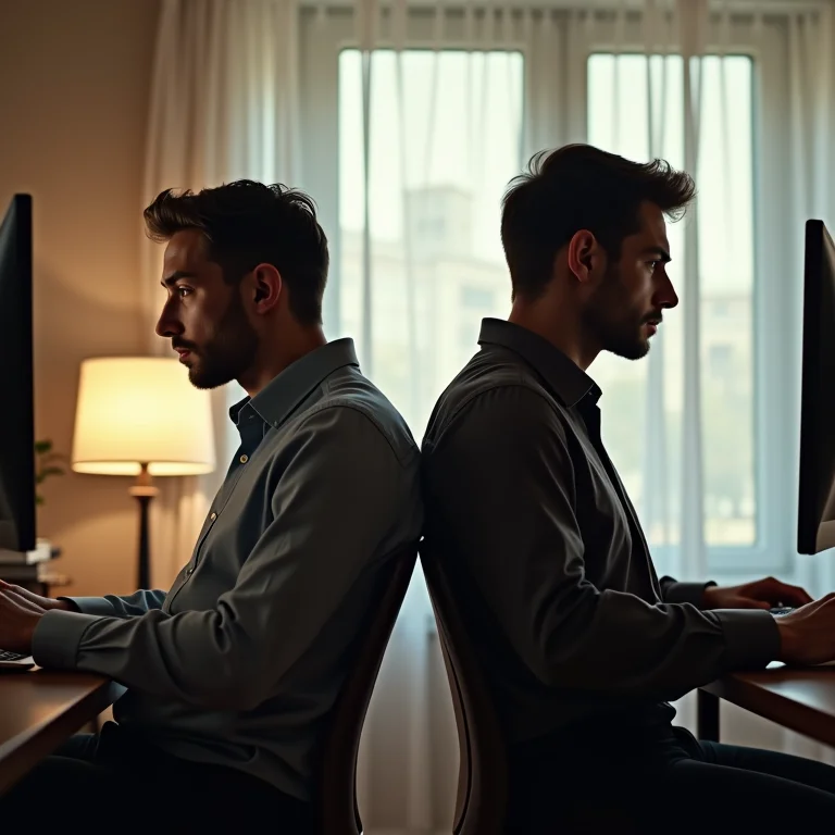 Casal frustrado trabalhando de costas um para o outro em home office