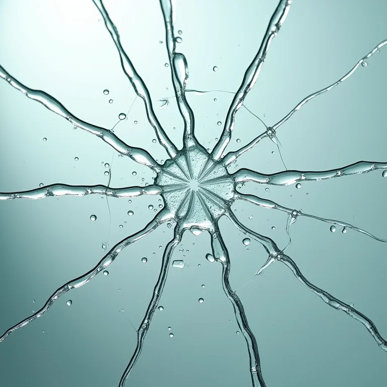 Close-up de vidro temperado estilhaçado em pequenos pedaços.