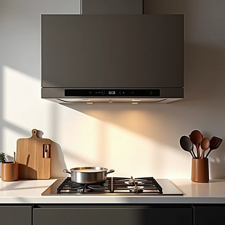 Coifa moderna em área gourmet.