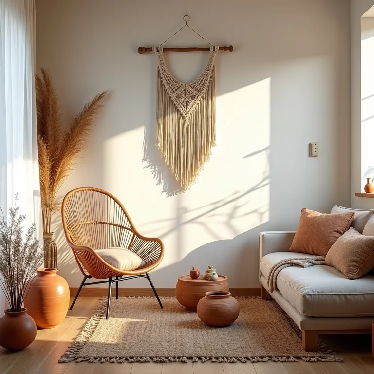 Combinação de cores terrosas e estilos de decoração