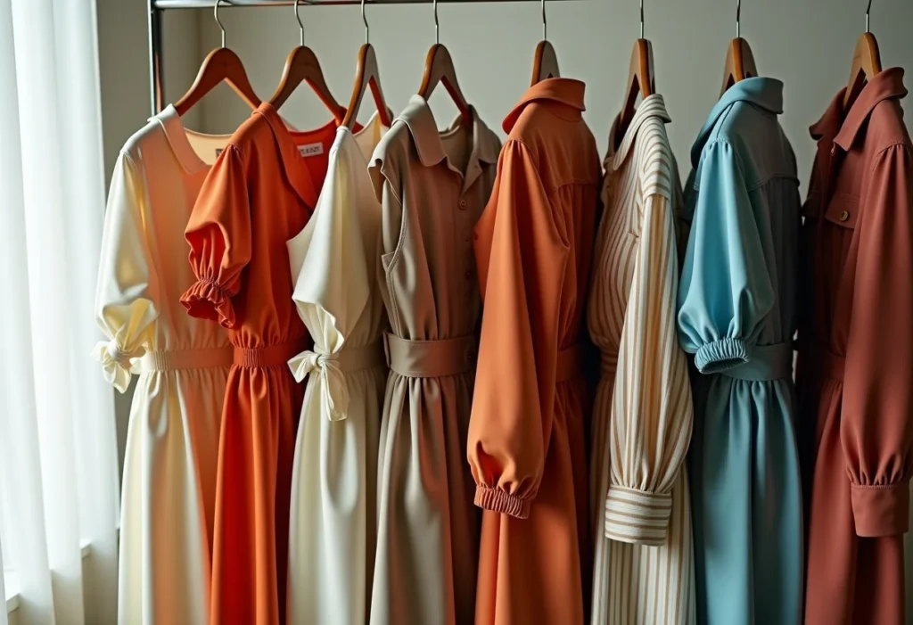 Comparação visual entre roupas retrô e vintage