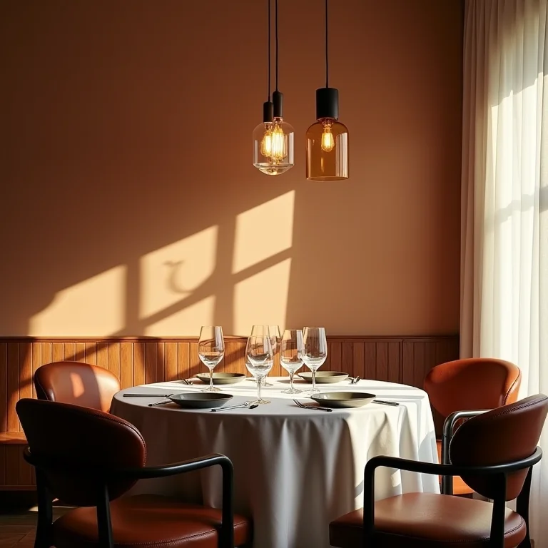 Comparativo de iluminação inadequada e iluminação correta em sala de jantar.