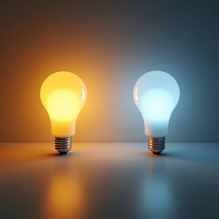 Comparativo de luzes quentes e frias em cozinha