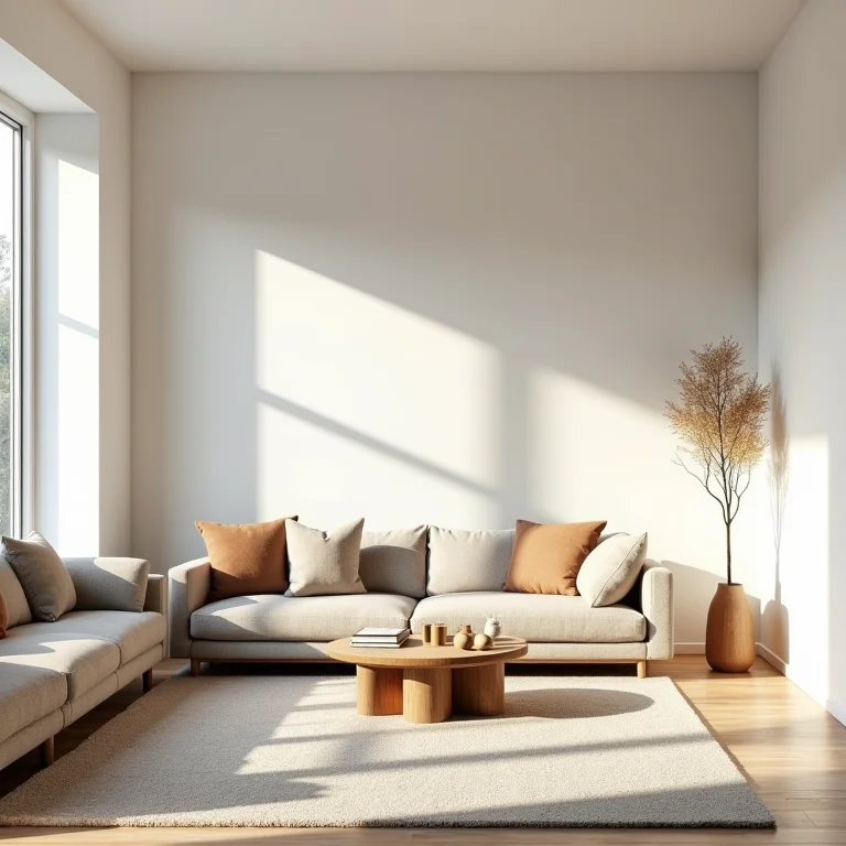 Comparativo de sala de estar antes e depois de reforma sustentável