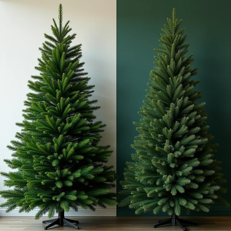Comparativo entre árvore de Natal natural e artificial
