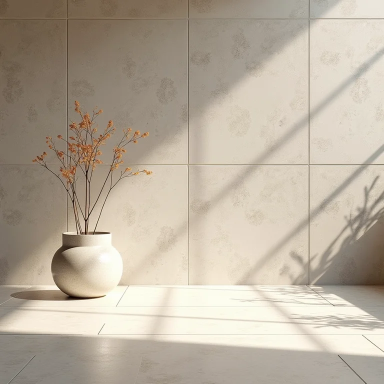 Comparativo entre azulejos antigos e porcelanato moderno, mostrando a evolução do material