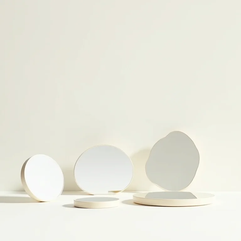 Composição com espelhos redondos, retangulares e orgânicos