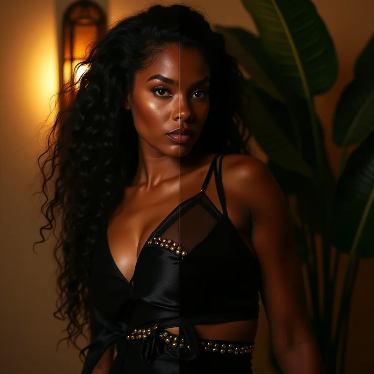 Contraste de cores ousadas em um look Art Déco