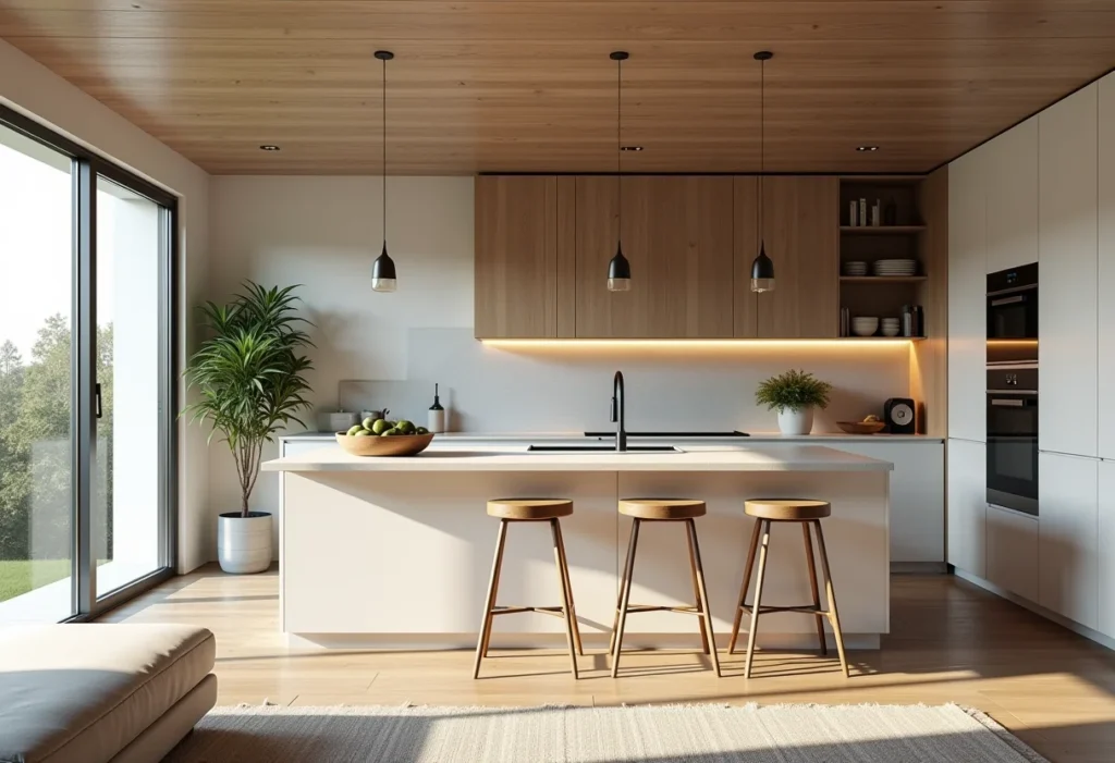 Cozinha integrada com a sala: 7 erros que você deve evitar JÁ Cozinha integrada com sala de estar, design clean e moderno.