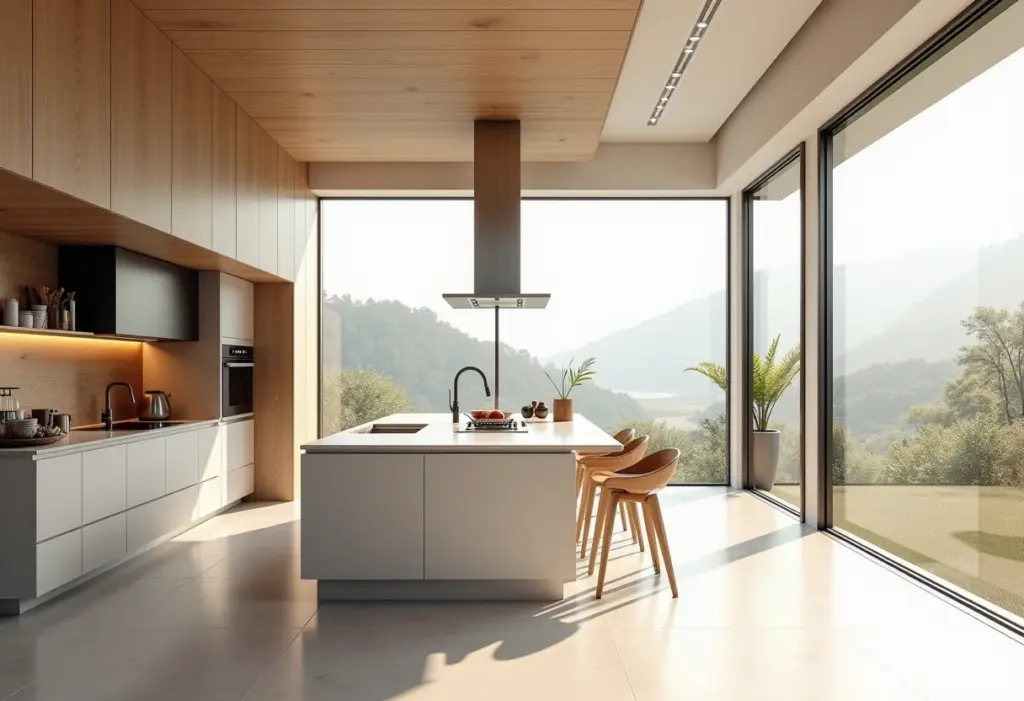 Reforma cozinha integrada: 7 erros que você NÃO pode cometer Cozinha integrada moderna e iluminada com ilha central