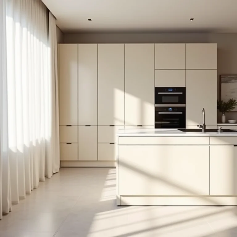 Cozinha minimalista com armários planejados