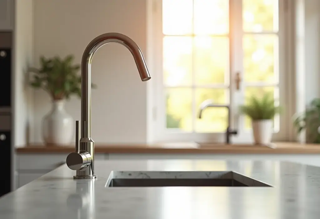 Torneira Gourmet: O erro que você não pode cometer na cozinha Cozinha moderna com torneira gourmet em destaque