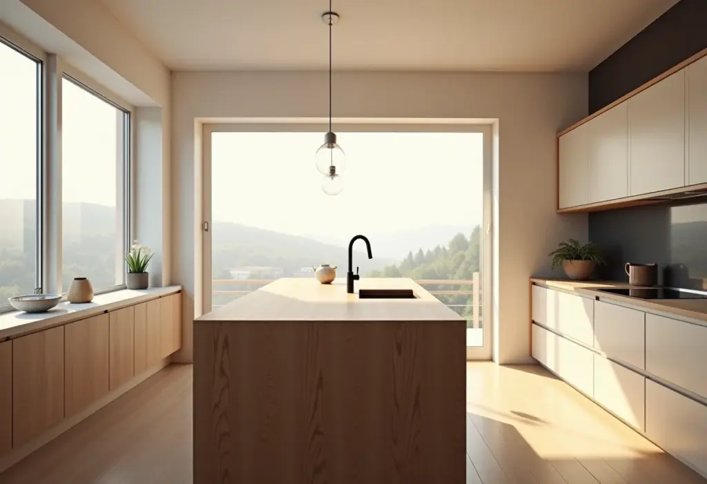 Cozinha pequena com balcão de madeira: o truque genial que você precisa ver Cozinha pequena com balcão de madeira, design minimalista