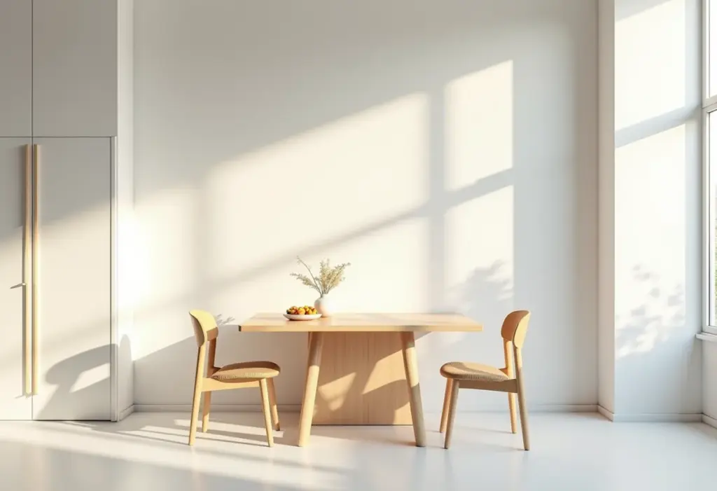 Cozinha pequena com mesa: 7 truques geniais para otimizar o espaço Cozinha pequena com mesa dobrável otimizando espaço.