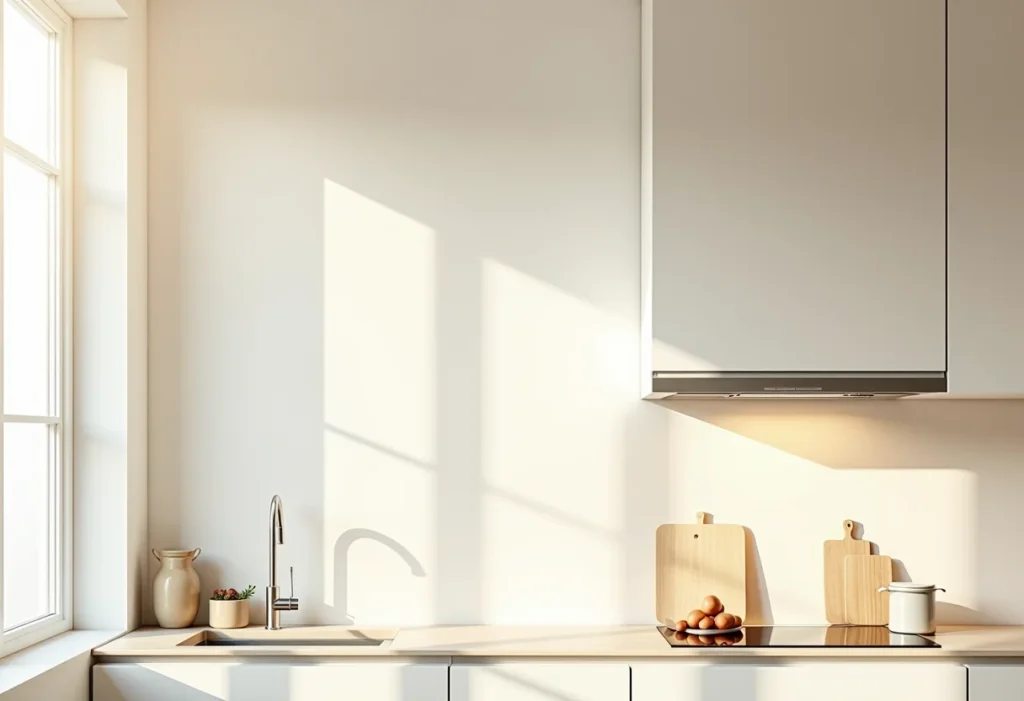 Cozinha pequena com armário aéreo: 5 erros que você deve evitar Cozinha pequena e bem iluminada com armários aéreos