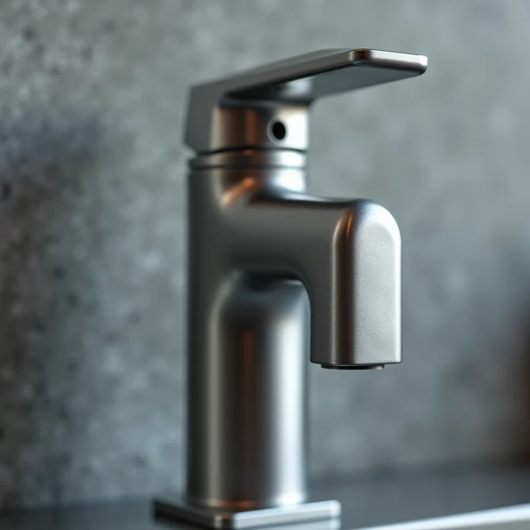 Detalhe da durabilidade e resistência de uma torneira monocomando.