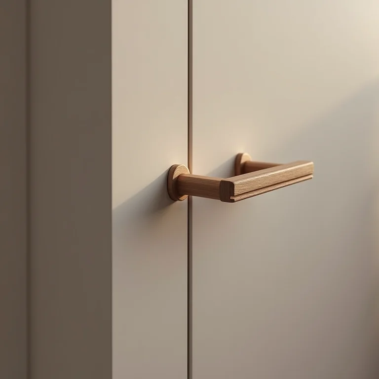 Detalhe de armário com cava (finger pull)