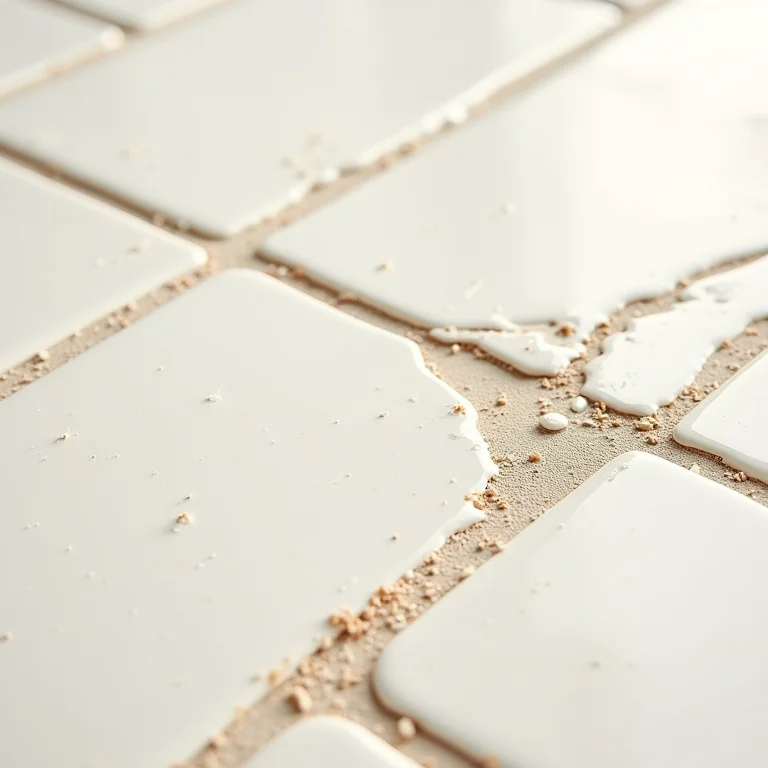 Detalhe de cerâmica danificada em cozinha