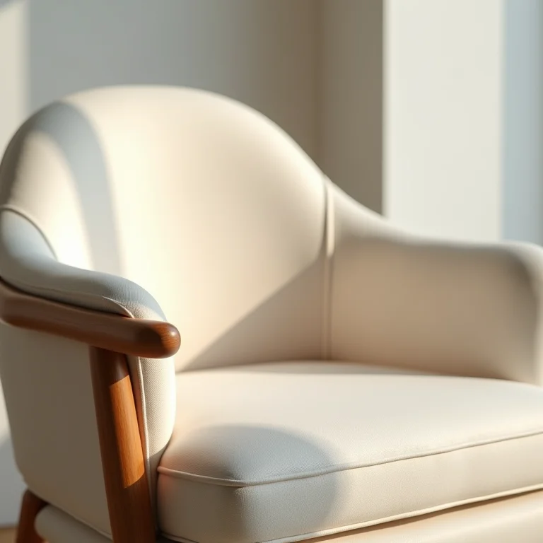 Detalhe do conforto de uma poltrona de amamentação