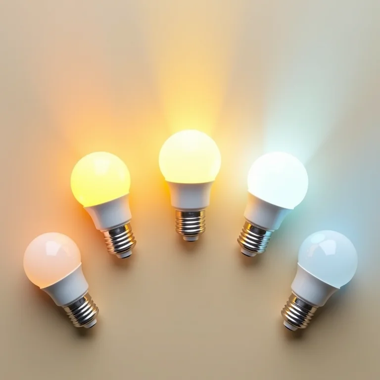 Diferentes tipos de lâmpadas e suas temperaturas de cor