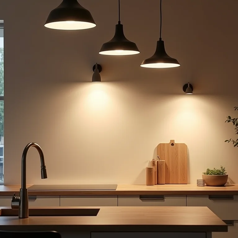 Diferentes tipos de luminárias para iluminação geral da cozinha