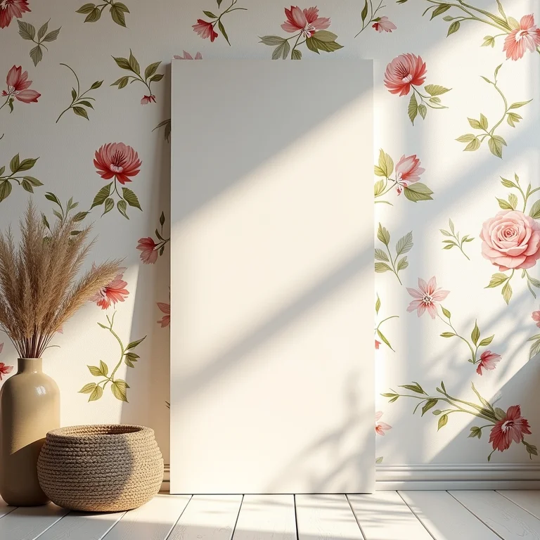 Diferentes tipos de papel de parede floral.