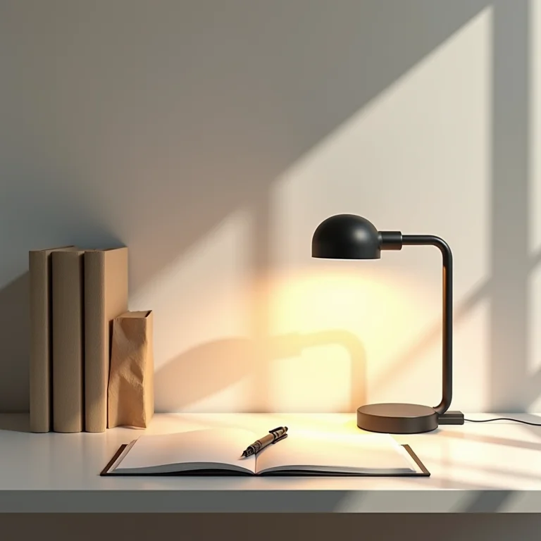 Escrivaninha minimalista e organizada