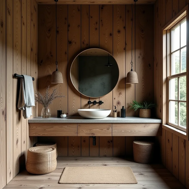 Exemplo de saturação rústica em banheiro