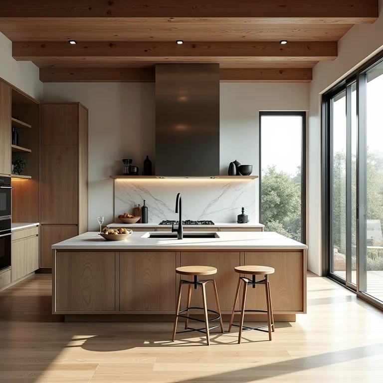 Falta de integração estética em cozinha integrada.