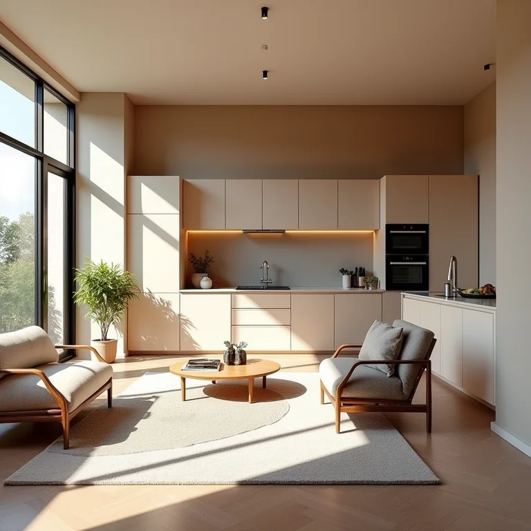 Falta de integração visual em cozinha americana com sala de TV