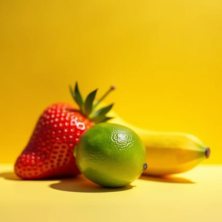 Frutas sob diferentes fontes de luz com IRC inadequado